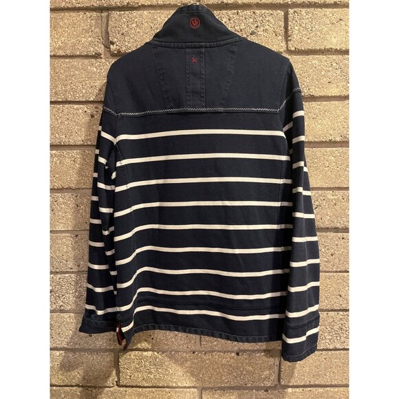 Navy Striped Fat Face The Airlie Half-Zip Sweatshirt UK10/EUR38/USA6 100% Sustai - Picture 11 of 12